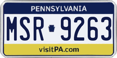 PA license plate MSR9263