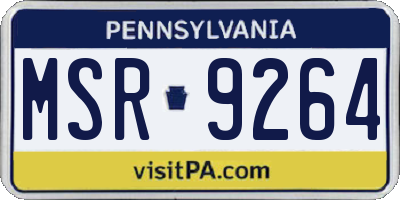 PA license plate MSR9264