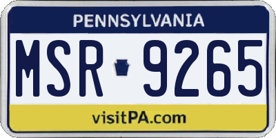 PA license plate MSR9265