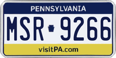 PA license plate MSR9266