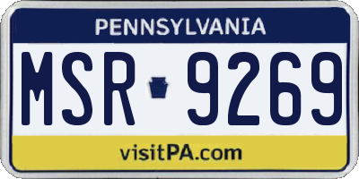 PA license plate MSR9269