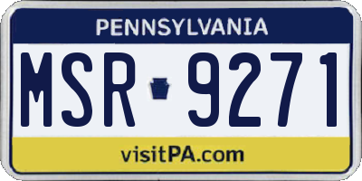 PA license plate MSR9271