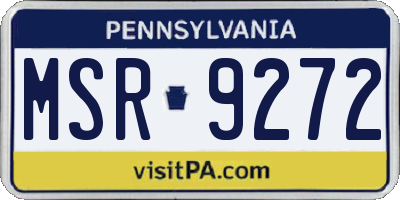 PA license plate MSR9272