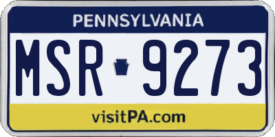 PA license plate MSR9273