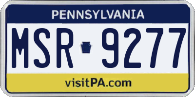 PA license plate MSR9277