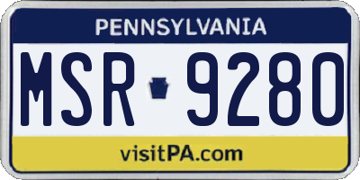 PA license plate MSR9280