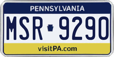 PA license plate MSR9290