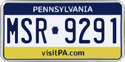 PA license plate MSR9291