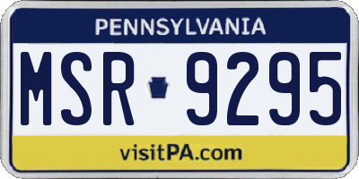 PA license plate MSR9295