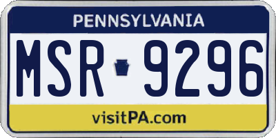 PA license plate MSR9296