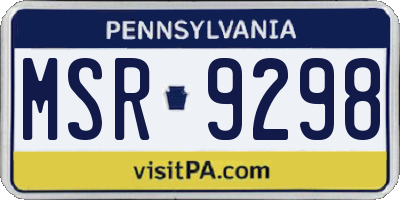 PA license plate MSR9298