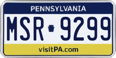 PA license plate MSR9299