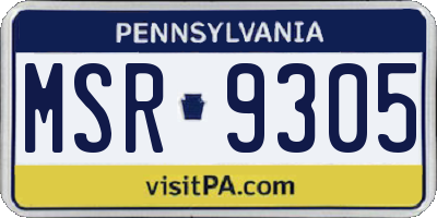 PA license plate MSR9305