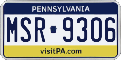 PA license plate MSR9306
