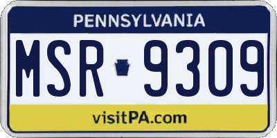 PA license plate MSR9309