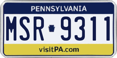 PA license plate MSR9311