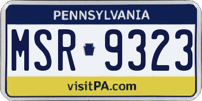 PA license plate MSR9323