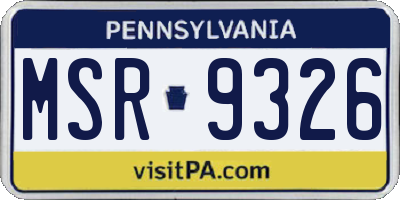 PA license plate MSR9326