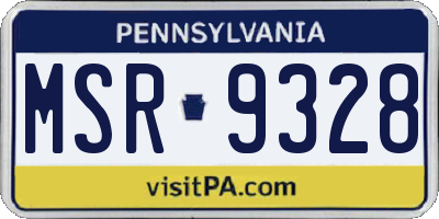 PA license plate MSR9328