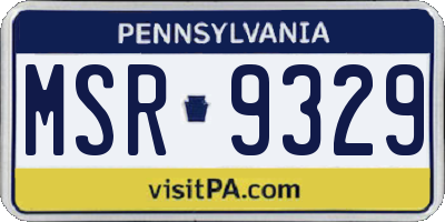 PA license plate MSR9329