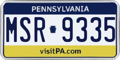 PA license plate MSR9335