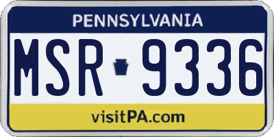 PA license plate MSR9336