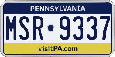 PA license plate MSR9337