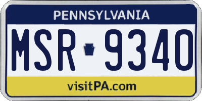 PA license plate MSR9340
