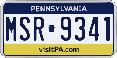 PA license plate MSR9341