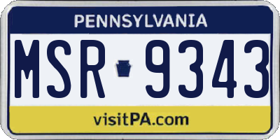PA license plate MSR9343