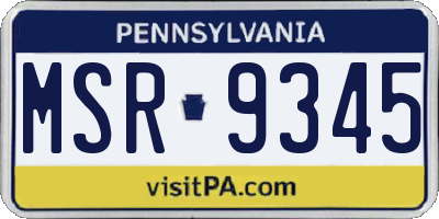 PA license plate MSR9345