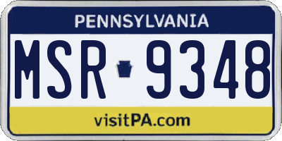 PA license plate MSR9348