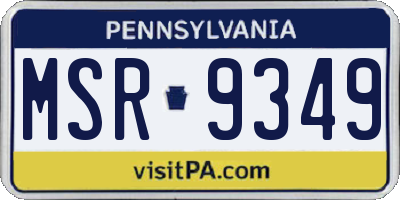 PA license plate MSR9349