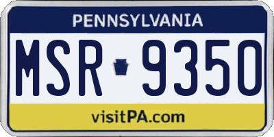 PA license plate MSR9350