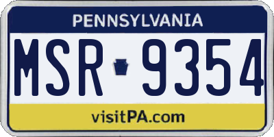 PA license plate MSR9354