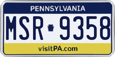 PA license plate MSR9358