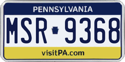PA license plate MSR9368