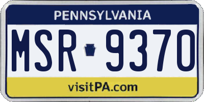 PA license plate MSR9370