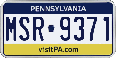 PA license plate MSR9371