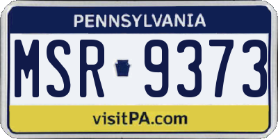 PA license plate MSR9373