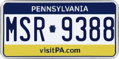 PA license plate MSR9388