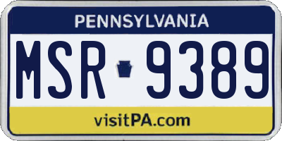 PA license plate MSR9389