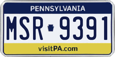 PA license plate MSR9391