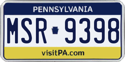 PA license plate MSR9398