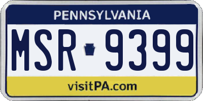 PA license plate MSR9399