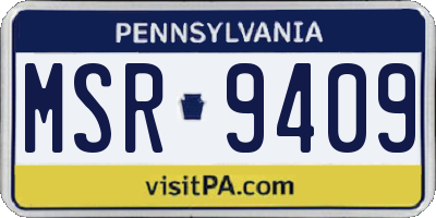 PA license plate MSR9409