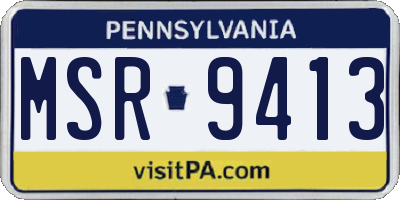 PA license plate MSR9413