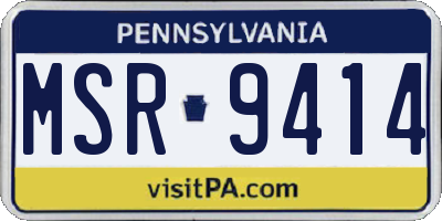 PA license plate MSR9414