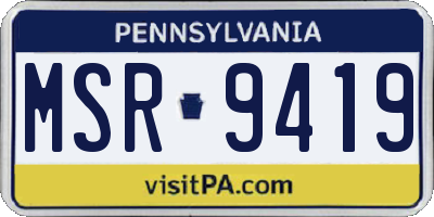 PA license plate MSR9419