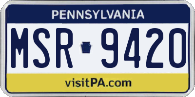 PA license plate MSR9420
